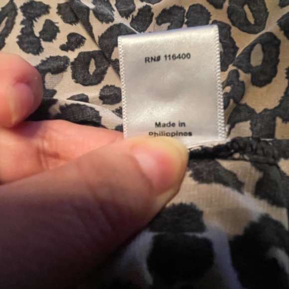 Lark & Ro Leopard Print Wrap Dress Polyester Cap Sleeve Mid-Length Stretchy XL - Picture 9 of 14